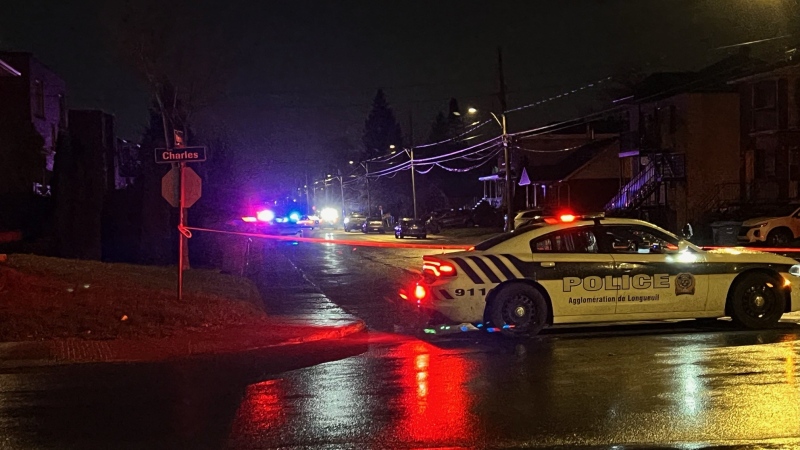 A man in his 50s is in hospital after gunfire erupted in the Saint-Hubert borough of Longueuil. (Cosmo Santamaria/CTV News)