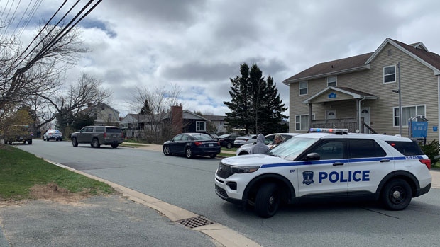 Halifax Regional Police are pictured on Gaston Road in Dartmouth, N.S., on April 30, 2024. 