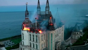 Russian missile attack hits famous Ukraine castle