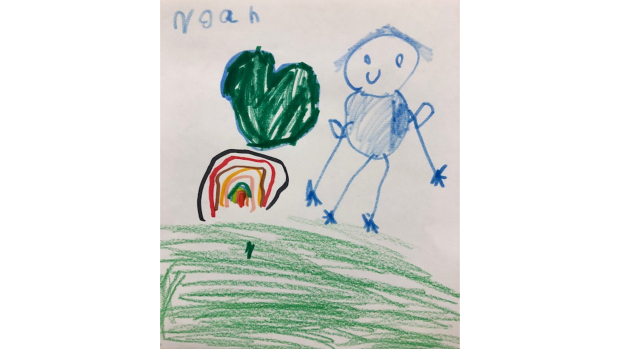 'I'm playing outside' by Noah, Senior Kindergarten, Holy Name of Mary, Almonte