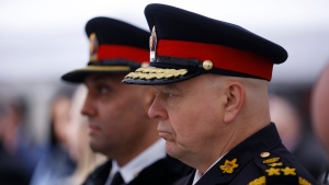 Toronto Police Chief Myron Demkiw attends a press conference in Toronto on Monday, May 1, 2023. THE CANADIAN PRESS/Cole Burston