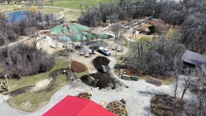 The Nature Playground at Assiniboine Park, pictured on April 30, 2024, is closed until June for a refresh of the space. (Jamie Dowsett/CTV News Winnipeg)