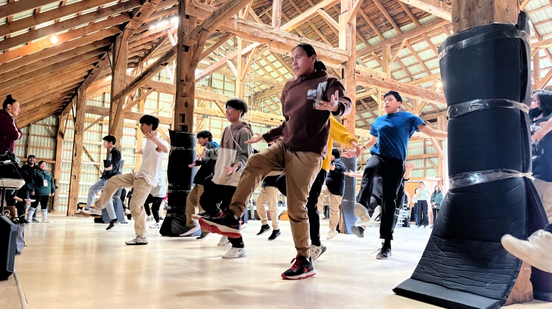 Youth from Outside Looking In rehearse their dance routines in Brant County on April 30, 2024. (Stefanie Davis/CTV Kitchener)