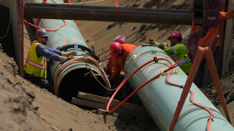 Trans Mountain pipeline expansion in Abbotsford, B.C., on Wednesday, May 3, 2023. THE CANADIAN PRESS/Darryl Dyck
