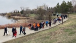 A walk around Wascana was held on Tuesday to honour Missing Persons Week in Saskatchewan. (Mick Favel / CTV News) 
