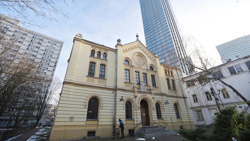 This Dec. 5, 2016, image shows the Nozyk Synagogue and parts of the old Jewish quarter before World War II, in Warsaw, Poland. (AP Photo/Czarek Sokolowski) 