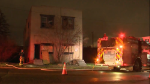 Calgary fire crews quickly knocked down a fire inside an abandoned building in Ogden on May 1, 2024.