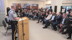 White Rock residents gathered at a town hall meeting on April 30, 2024. 