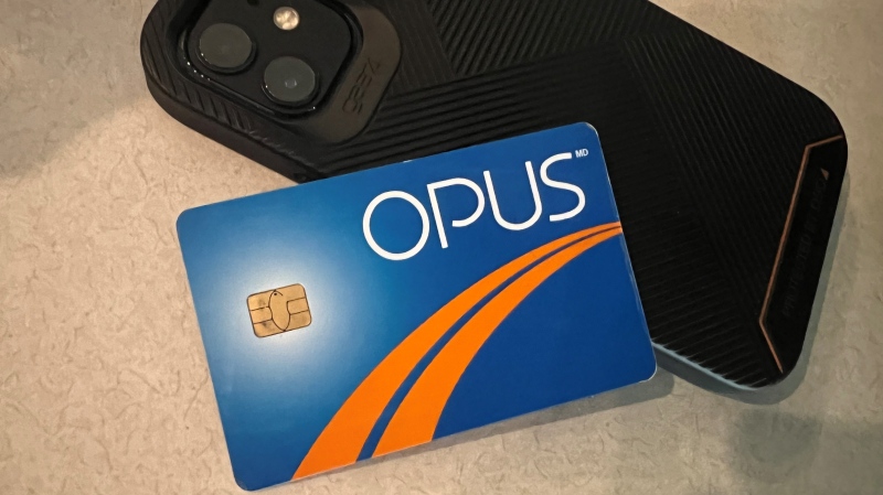 OPUS transit cards cannot be charged online or via the Chrono app for the time being for technical reasons. (Daniel J. Rowe, CTV News)