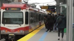A CTrain is seen in downtown Calgary in this undated photo. (CTV News) 