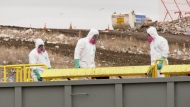 Saskatoon police begin their search for the remains of Mackenzie Trottier in the city's landfill on May 1, 2024. (Chad Hills / CTV News)