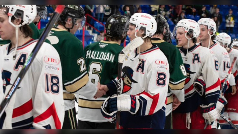 The Brooks Bandits won the seventh game against Okotoks Tuesday night to advance in the BCHL playoffs. (Photo: X@BrooksBandits)