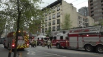 Fire crews were called to a blaze on Granville Street near Howe Street on May 1, 2024. 