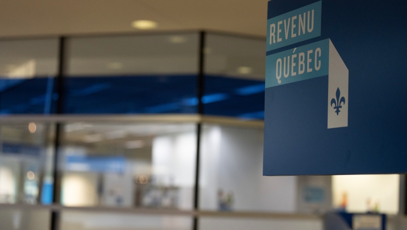 A Revenu Quebec sign is seen in Montreal, Monday, May 1, 2023. (Christinne Muschi/The Canadian Press)