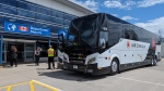 The Air Canada shuttle bus from the Region of Waterloo International Airport to Pearson Airport in Toronto on May 1, 2024. (Dan Lauckner/CTV Kitchener)