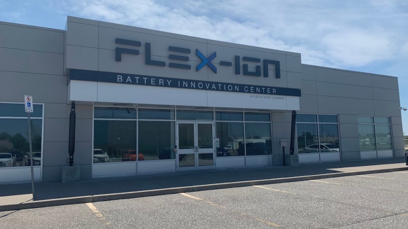 The Flex-Ion Battery Innovation Centre in Windsor, Ont. is seen on May 1, 2024. (Sanjay Maru/CTV News Windsor)
