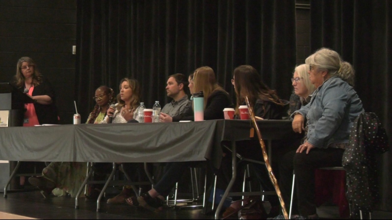 A panel of community organizations speak about the impacts of missing people on their respective groups. (Donovan Maess / CTV News) 