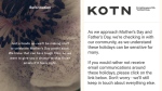 Email campaigns by clothing retail brands Reformation and Kotn offer customers the choice to opt out of Mother's Day advertising. (Reformation/Kotn)