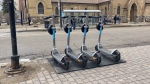 WATCH: Despite the bad weather conditions, e-scooters returned to the streets of Regina on Wednesday.