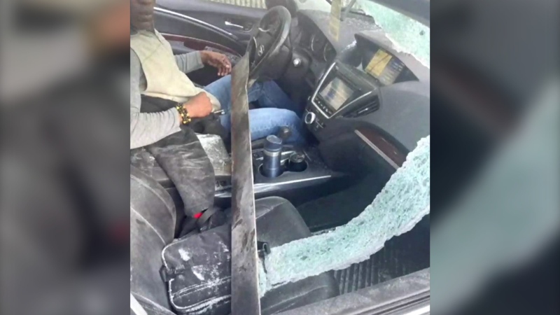 Steel beam crashes through man’s windshield
