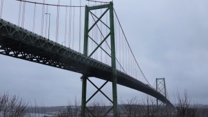 The A. Murray MacKay Bridge linking Halifax and Dartmouth, N.S. on Tuesday, March 26, 2024. THE CANADIAN PRESS/Darren Calabrese 