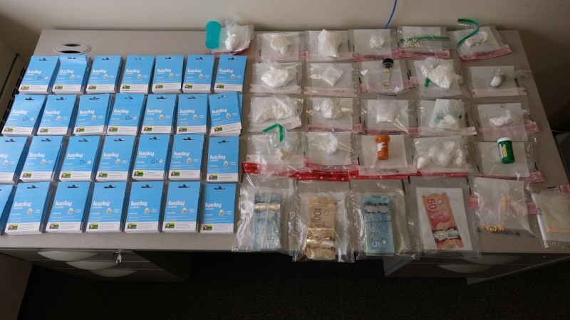 More than $40K in crack cocaine and various pills seized along with 275 cellular SIM cards suspected to have been stolen were seized in a recent Sudbury drug raid on Pine Street. May 2, 2024 (Greater Sudbury Police Service)