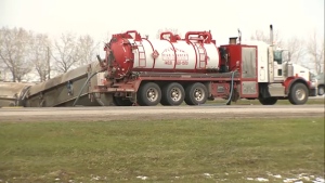 Traffic is backed up on southbound Highway 2 near Okotoks after a fuel tanker collided with a pickup truck Thursday afternoon.