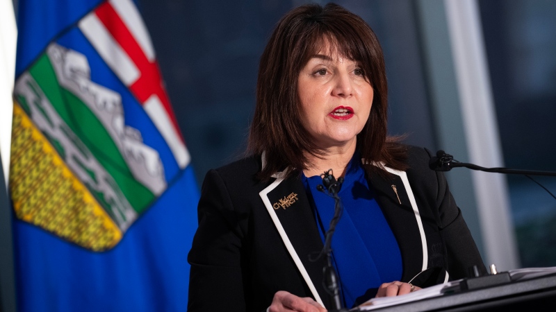 Adriana LaGrange, Minister of Health for Alberta, makes a health care announcement in Calgary on Dec. 21, 2023. Todd Korol)