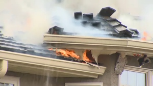 Fire crews battled a fire in a duplex in southwest Calgary early Thursday evening.