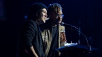 Neon Dreams receives the award for Album of the Year during the East Coast Music Awards in Charlottetown, P.E.I. on Thursday, May 2, 2024. (Source: THE CANADIAN PRESS/Darren Calabrese)