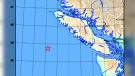 An earthquake was reported west of Vancouver Island on May 2, 2024. 