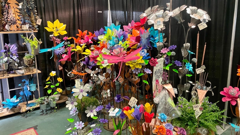 Crafts at the Butterdome Craft Sale on Friday May 3, 2024. (Cam Wiebe/CTV News Edmonton)