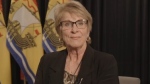 Sherry Wilson, minister of addictions and mental health services, is seen making a video statement on May 3, 2024. (X/ Government of New Brunswick)