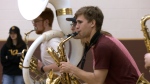 Backhouse Brass plays at a Cape Breton school. (Source: Darryl Reeves/CTV News Atlantic)