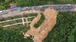 In this aerial photo released by Xinhua News Agency, rescue workers at the site of a collapsed section of a highway on the Meizhou-Dabu Expressway in Meizhou, southern China's Guangdong Province on May 2, 2024. (Wang Ruiping/Xinhua via AP)