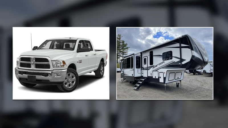 The Ontario Provincial police (OPP) is asking the public for help in identifying two suspects following the theft of an RV from a local business in Clarence - Rockland, Ont. (OPP/ handout)