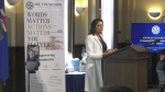 Angeline Lal, the founding director of the ABC Foundation, speaks at the non-profit's launch event on May 4, 2024. (CTV News) 