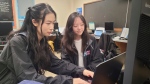 Elsie Wang (right), seen on May 4, 2024m is a co-director for the 10th annual MasseyHacks event. (Sanjay Maru/CTV News Windsor) 