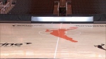 The basketball court at Rogers Place ahead of an WNBA match on May 04, 2024. (Source: TSN)