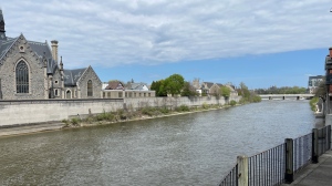 The Grand River flowing through Cambridge on May 4, 2024. (Hannah Schmidt/CTV News)