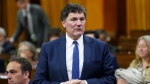 Minister of Public Safety, Democratic Institutions and Intergovernmental Affairs Dominic LeBlanc rises during question period in the House of Commons on Parliament Hill, in Ottawa, Friday, April 19, 2024. THE CANADIAN PRESS/Sean Kilpatrick 