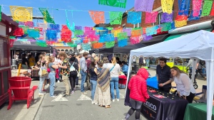 William Street is filled with vendors for the ByWard Market’s inaugural Cinco de Mayo celebration. May 4, 2024 (Sam Houpt/CTV News)
