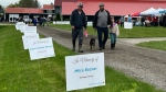 Families take part in the hike for hospice event in Loretto, Ont, on May 5, 2024 (CTV News/ Steve Mann).