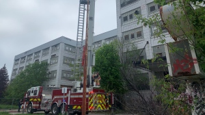 The London Fire Department attended a reported structure fire at the former McCormick’s building at 1156 Dundas St. on May 5, 2024. (Reta Ismail/CTV News London) 