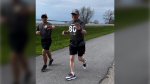 Bill Poole during his half marathon Saturday along the 1000 Islands Parkway in Mallorytown, Ont. May 4, 2024. (Credit: Susan Poole)