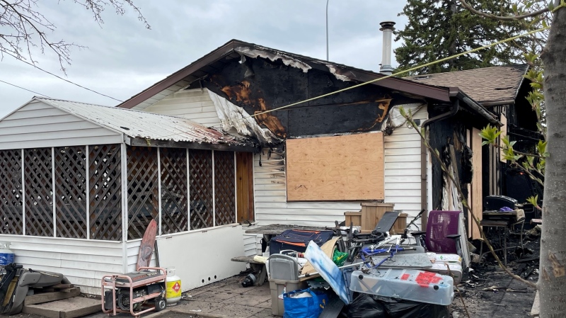 A home damaged in a fire on May 4, 2024 located in the 4700 block of Memorial Drive. (CTV News) 