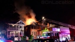 Windsor fire works to contain a blaze on Victoria Avenue in the early morning hours of May 6, 2024. (Unofficial: On Location/Facebook)