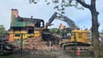 Demolition of the 'rainbow house' in Windsor, Ont., on Monday, May 6, 2024. (Source: Anthony Pipolo)