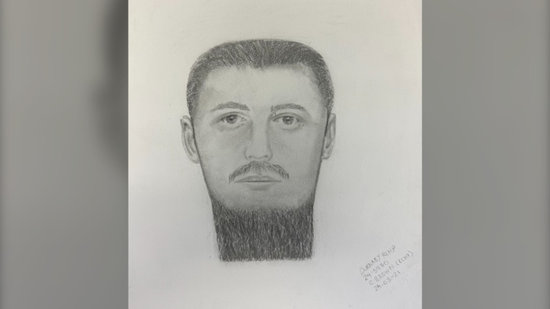 Burnaby RCMP released this composite sketch of a man they say is a suspect in the sexual assault of a senior in February of 2024. 