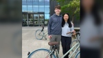 Matthew Froggatt and Sunny Xie, co-founders of Velodel (CTV News/Ashley Bacon)